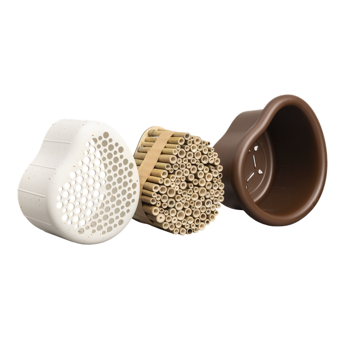 organic hôtel à abeilles 25cm marron châtaigne